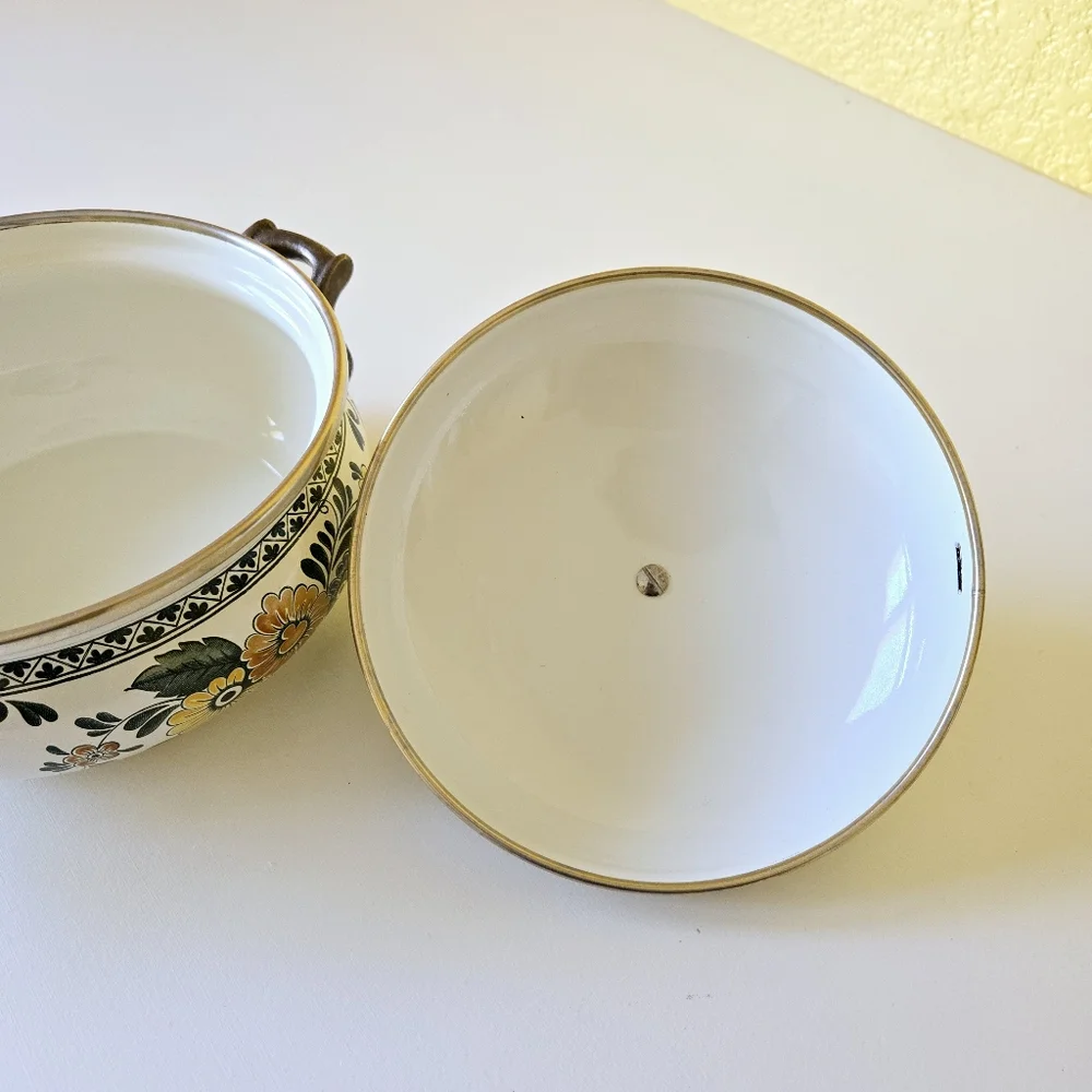 Villeroy & Boch Alt Amsterdam Florals: Metal Casserole & Lid 3Qt Enamel Dish Pan - Picture 14 of 16